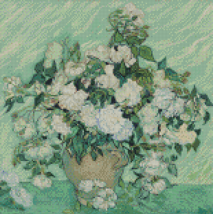 Vase with Pink Roses