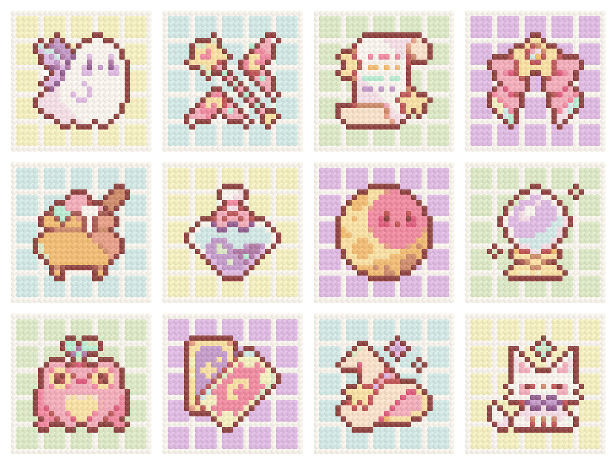 Pastel Witch Badges | Minis | Pixel Charted | Ready To Ship