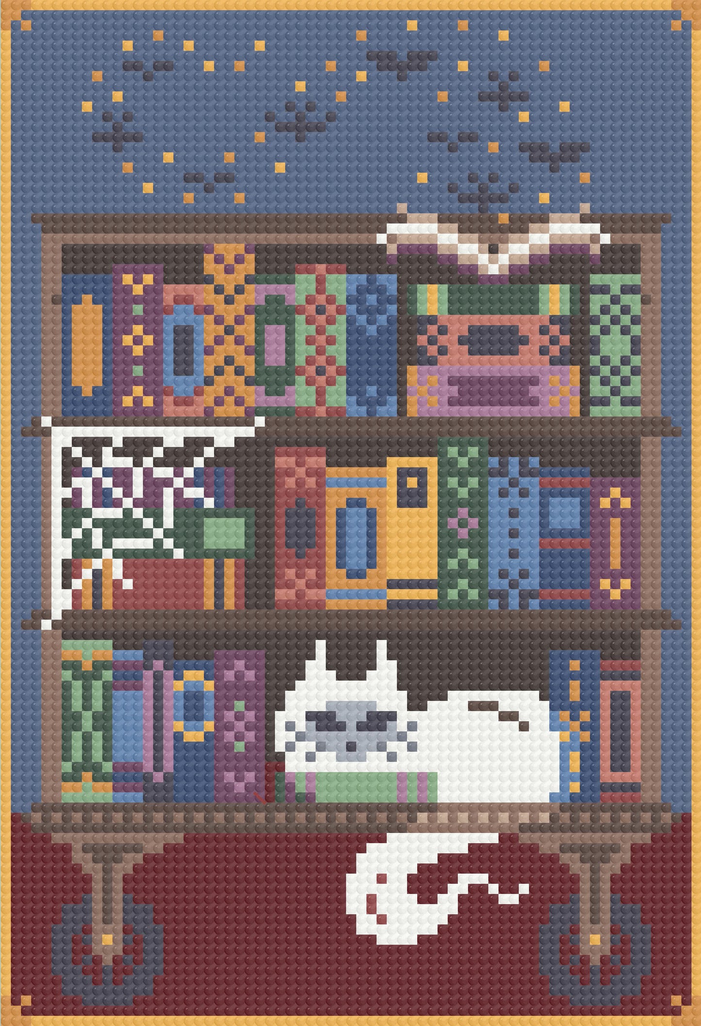 Midnight Book Cart | Pixel Charted