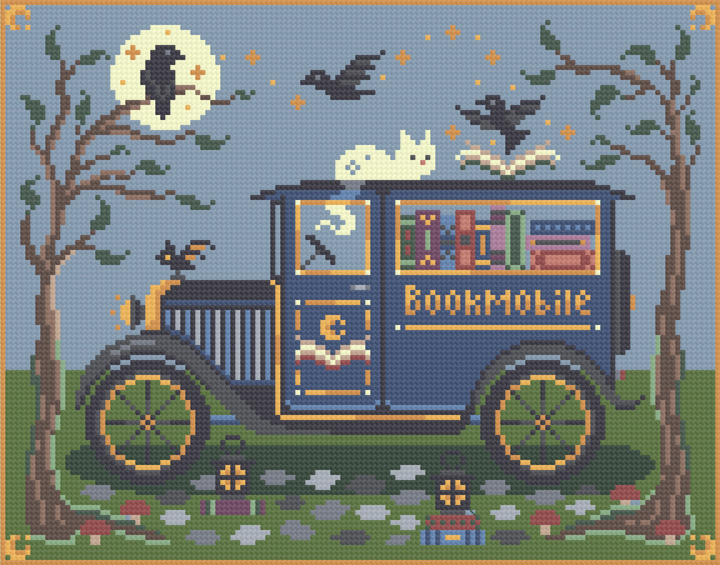 Midnight Book Mobile | Pixel Charted | Ready To Ship
