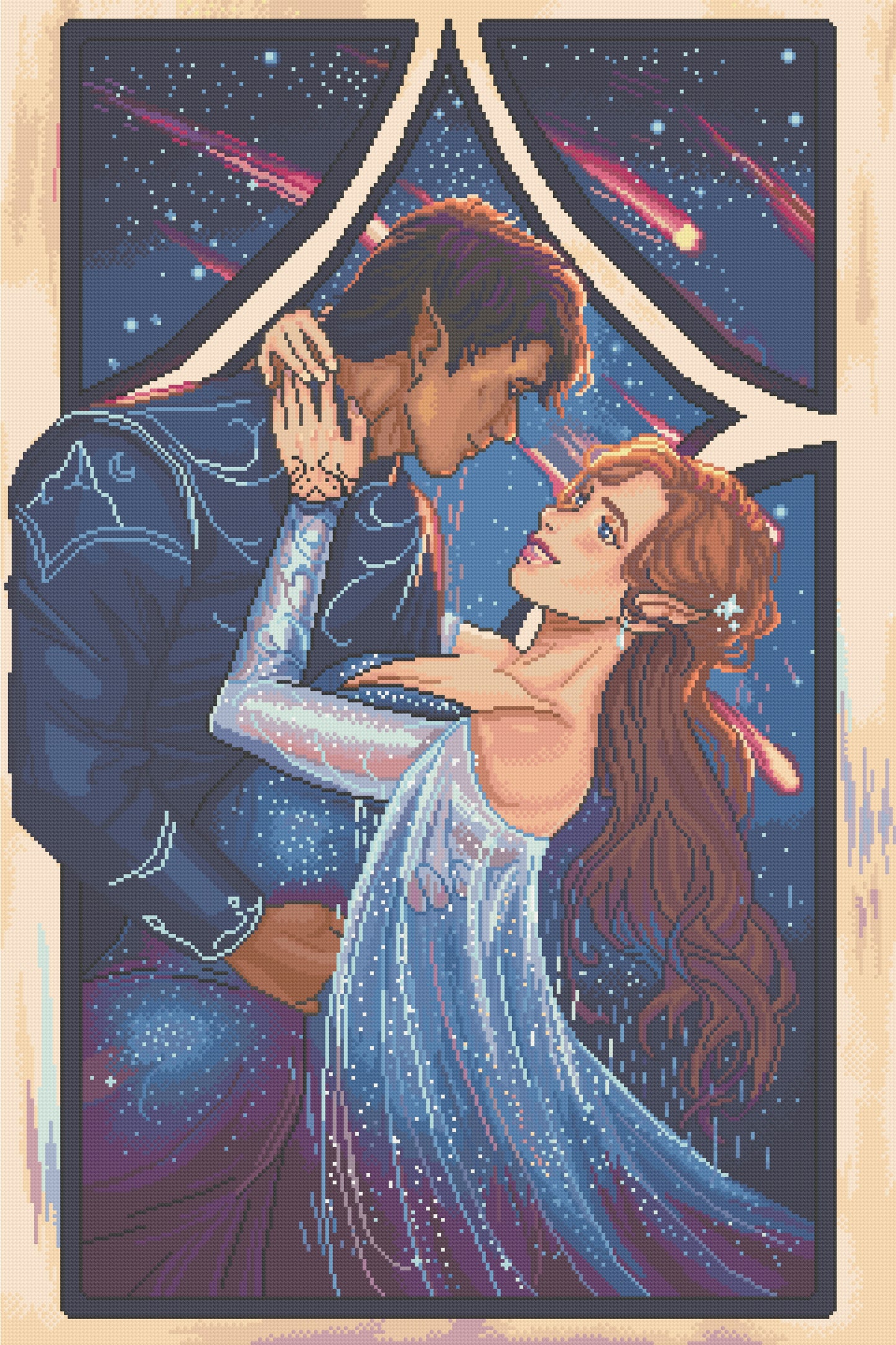 Starlit Lovers | Pixel Charted | Limited Edition | Ready To Ship