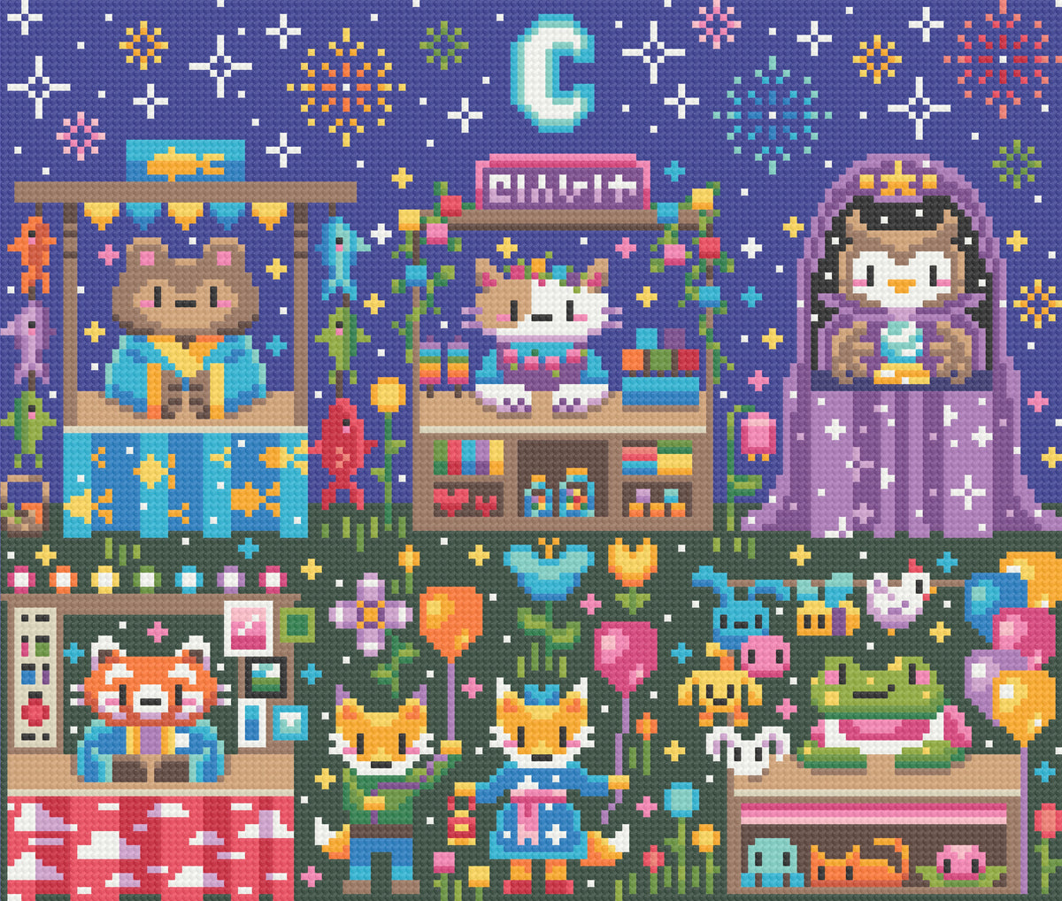 Night Market | Pixel Charted | Ready to Ship