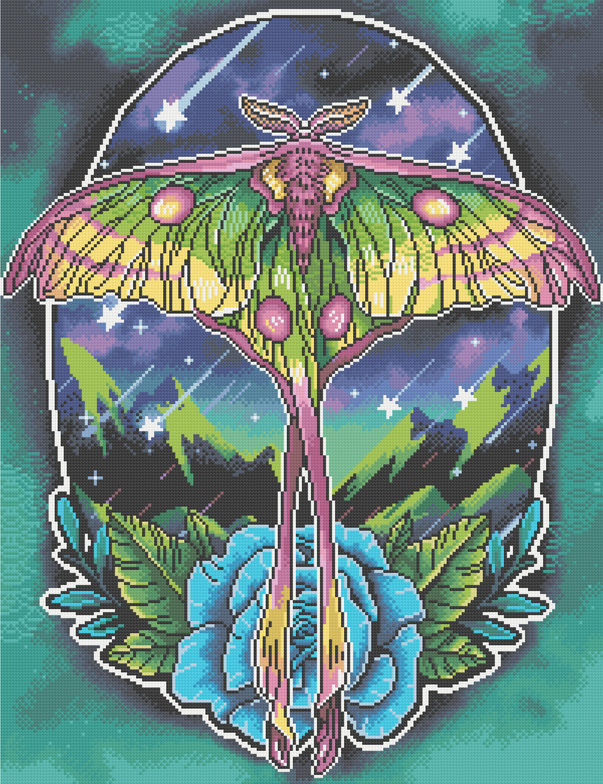 Comet Moth | Pixel Charted | Ready to Ship