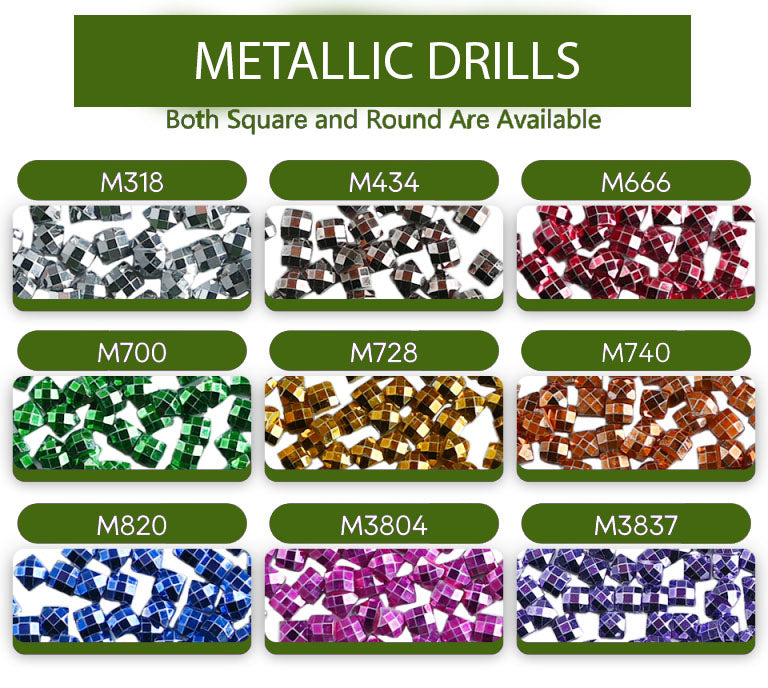 Metallic Drills 5G sets DMC RESIN Diamond Painting Drills | Ready to Ship