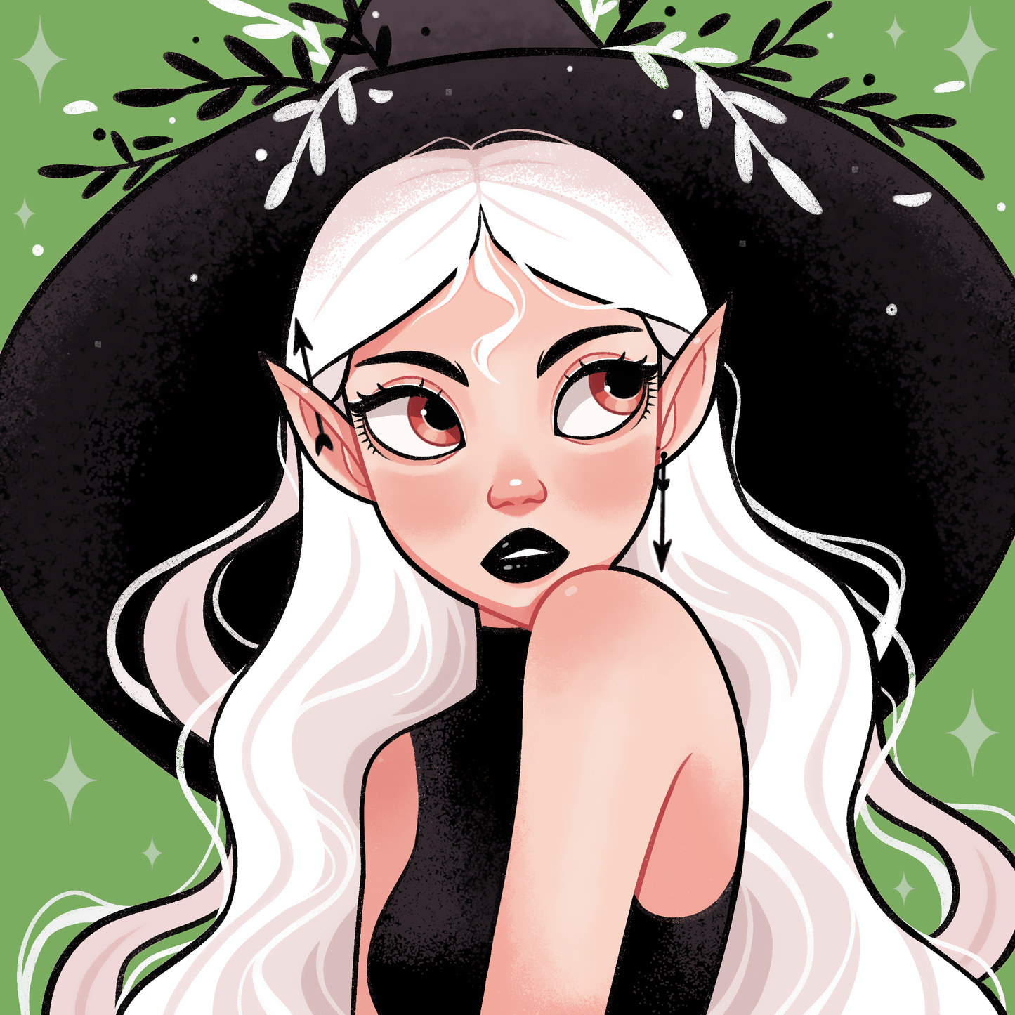 Chartreuse Sorceress | Pixel Charted | Ready To Ship