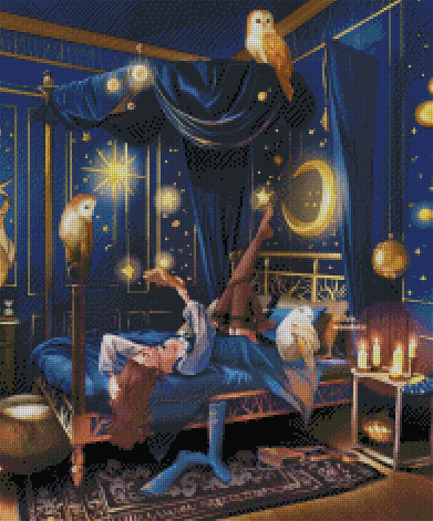 Witch's Bedroom And Her Owls Companions