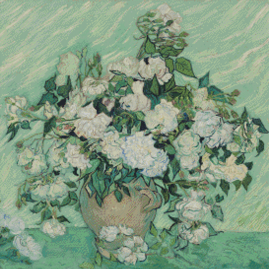 Vase with Pink Roses