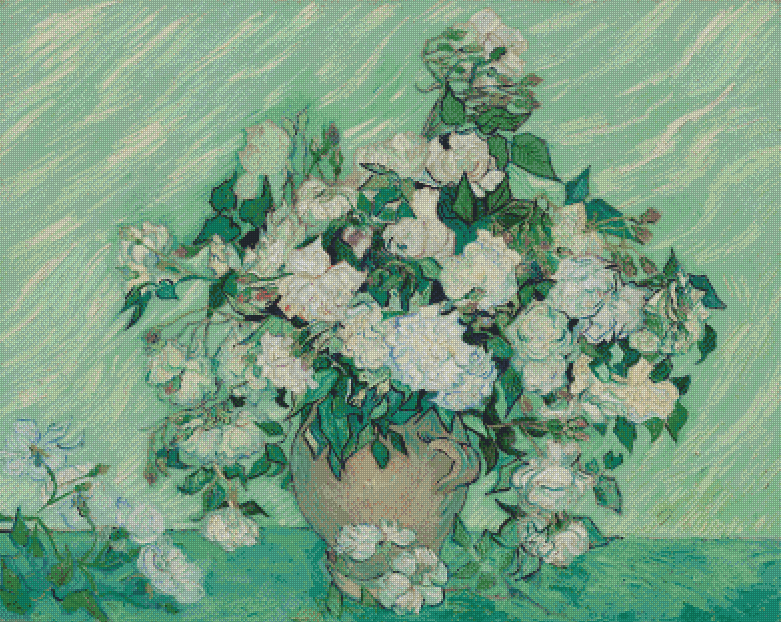 Vase with Pink Roses