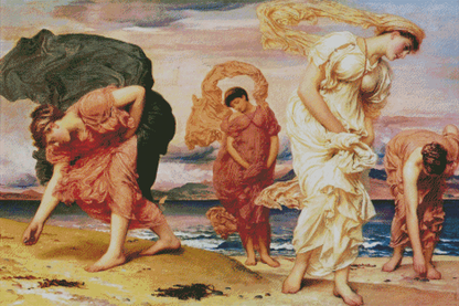 Greek Girls Picking up Pebbles by the Sea | Frederic Leighton