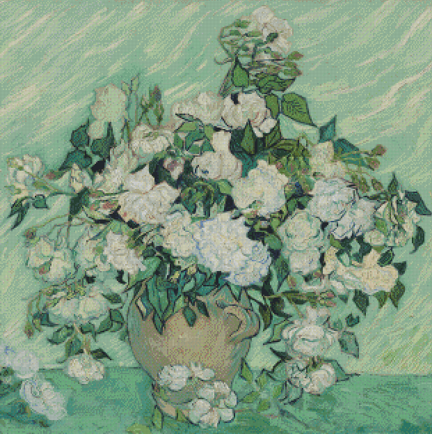 Vase with Pink Roses