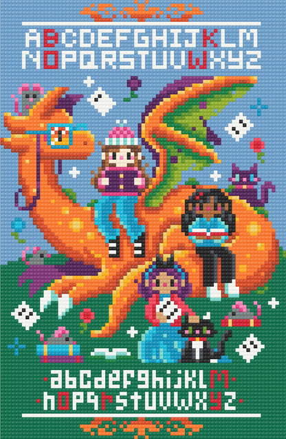 Librarian Book Wyrm | Pixel Charted | Ready To Ship