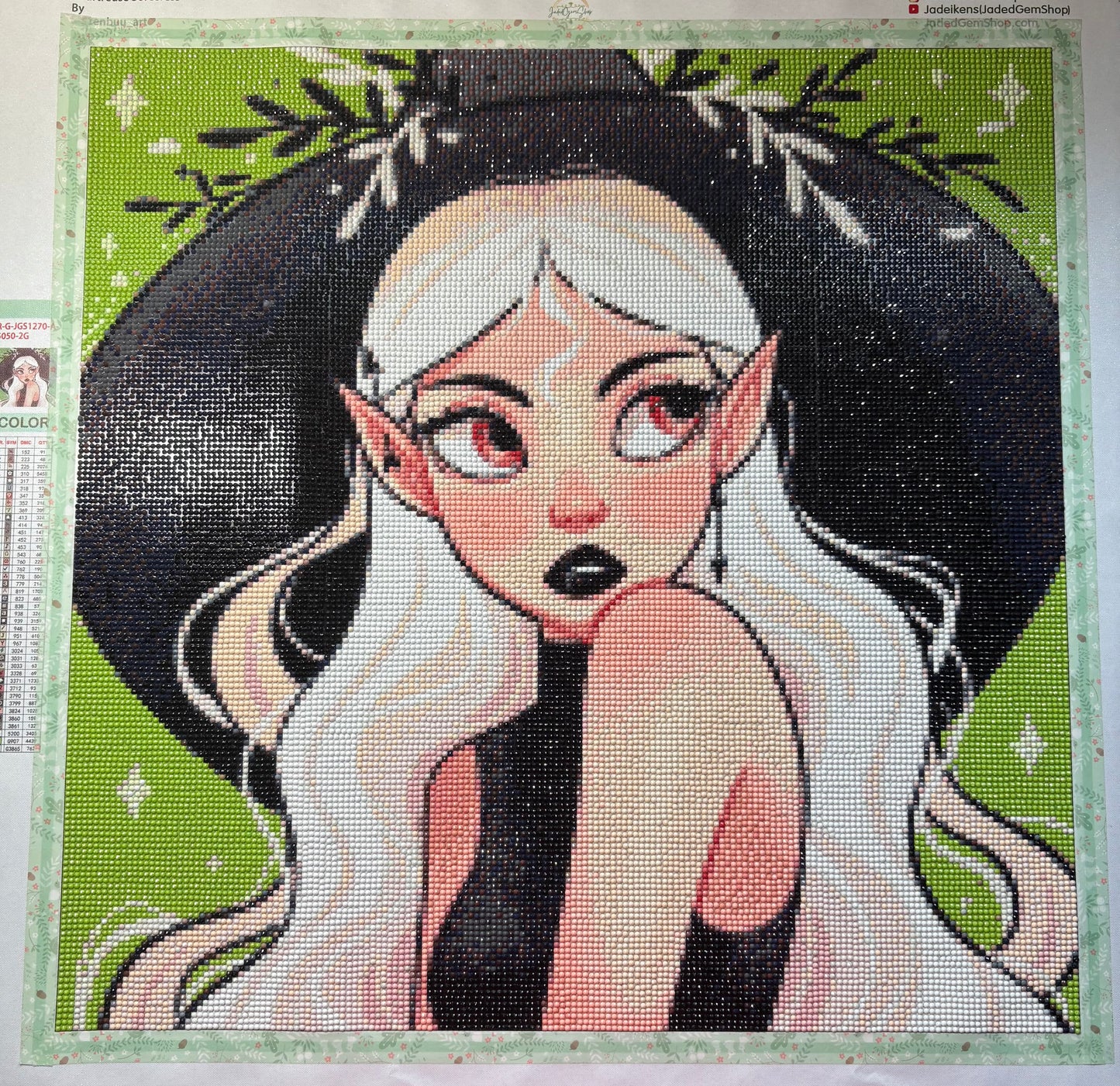 Chartreuse Sorceress | Pixel Charted | Ready To Ship