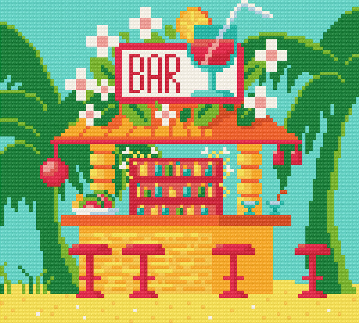 Tiki Bar | Pixel Charted  | Ready To Ship
