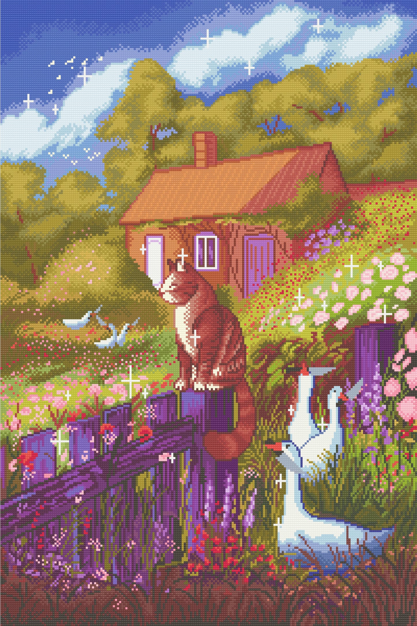 English Cottage | Pixel Charted | Ready To Ship
