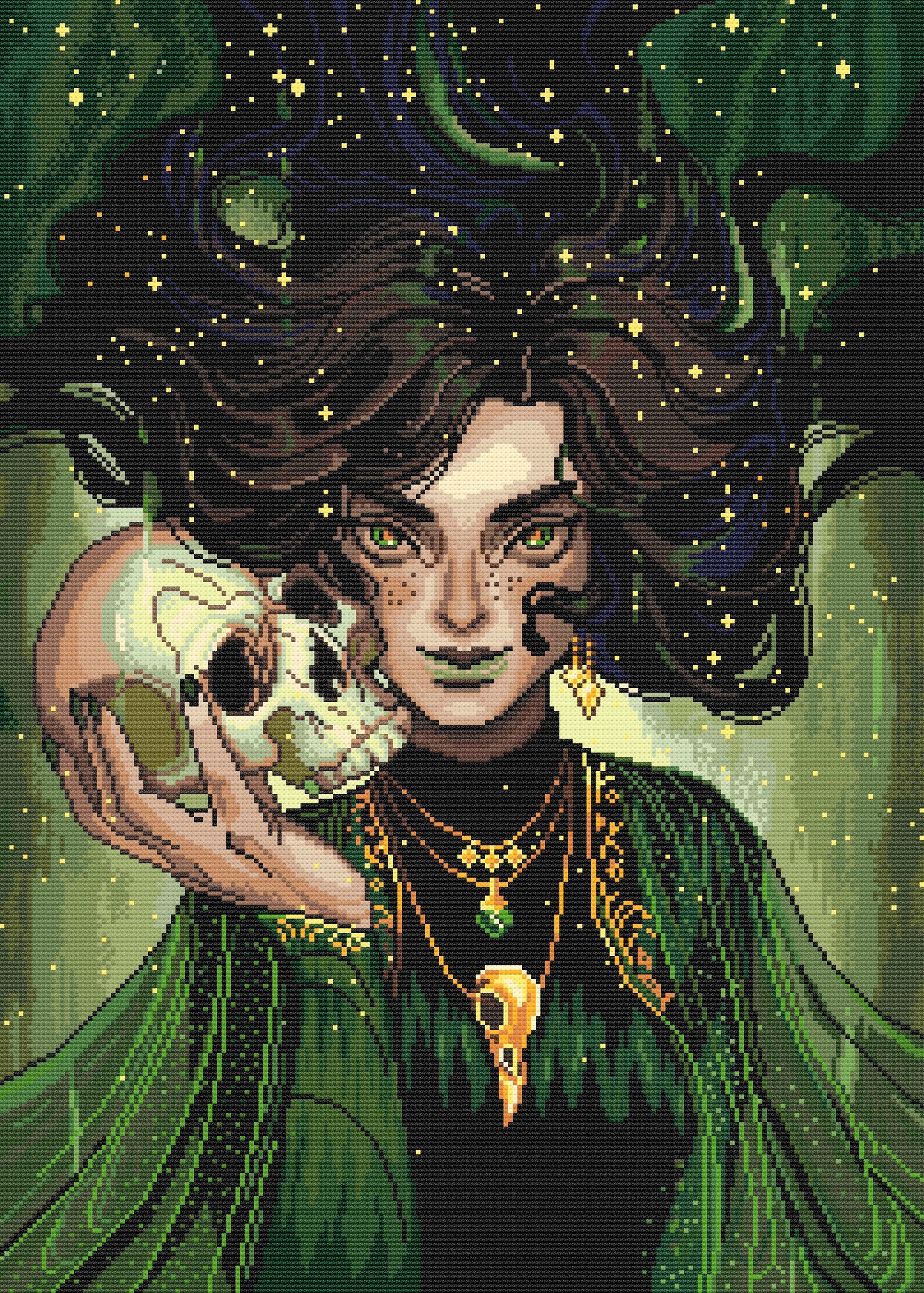 Necromancer | Pixel Charted | Ready To Ship