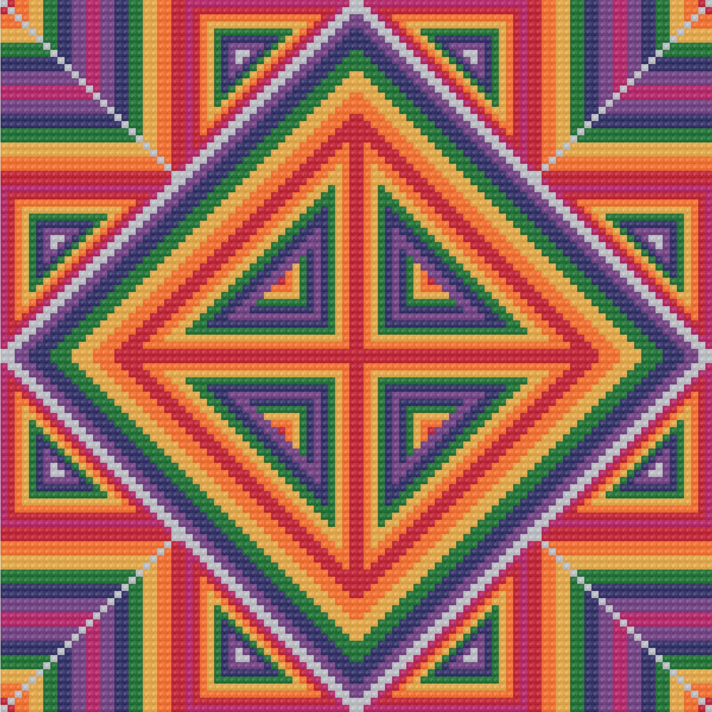 Metallic Geometry | 100% Special Drill | Pixel Charted