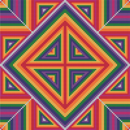 Metallic Geometry | 100% Special Drill | Pixel Charted