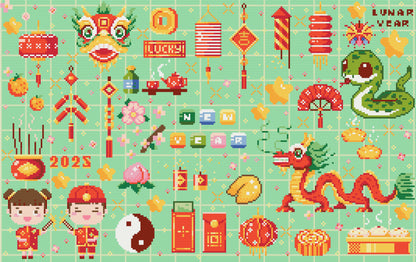 Lunar New Year | Pixel Charted | Ready To Ship
