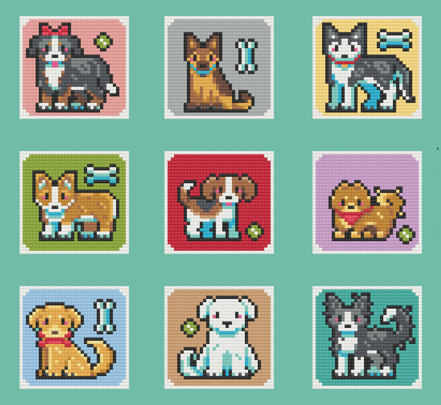 Pixel Pups | Minis | Pixel Charted | Ready To Ship