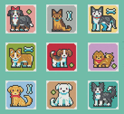 Pixel Pups | Minis | Pixel Charted | Ready To Ship