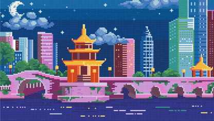 Night On The River | Pixel Charted | Ready TO Ship