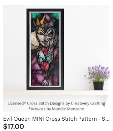 HALF-SIZE MINI Princess Panel | full set of drills, stickers, and blank canvas for Creatively Stitching