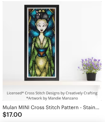 HALF-SIZE MINI Princess Panel | full set of drills, stickers, and blank canvas for Creatively Stitching