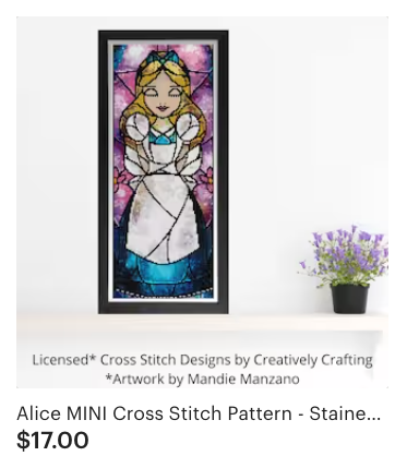 HALF-SIZE MINI Princess Panel | full set of drills, stickers, and blank canvas for Creatively Stitching