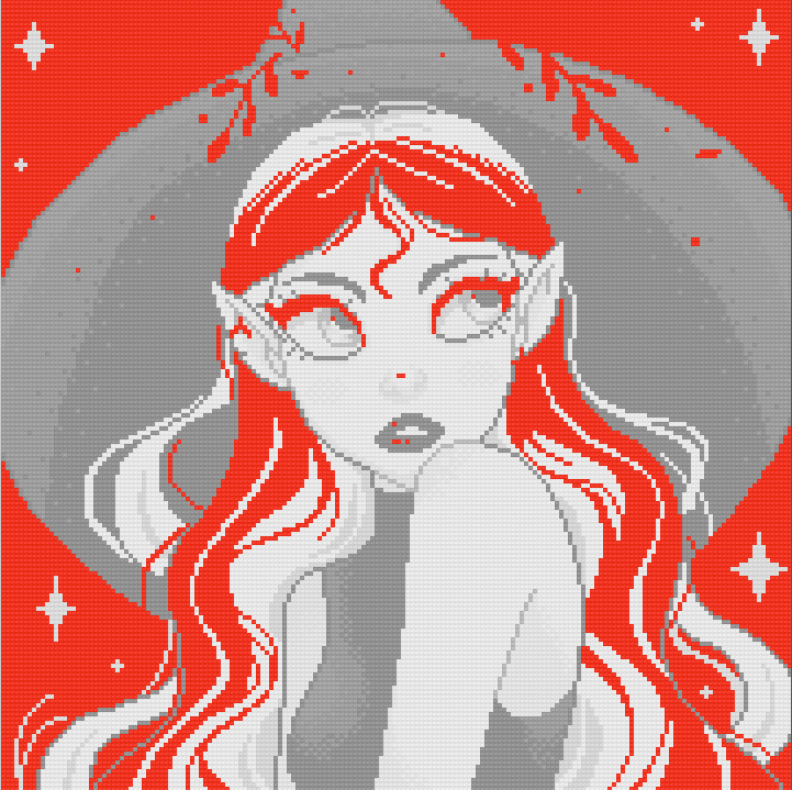 Chartreuse Sorceress | Pixel Charted | Ready To Ship