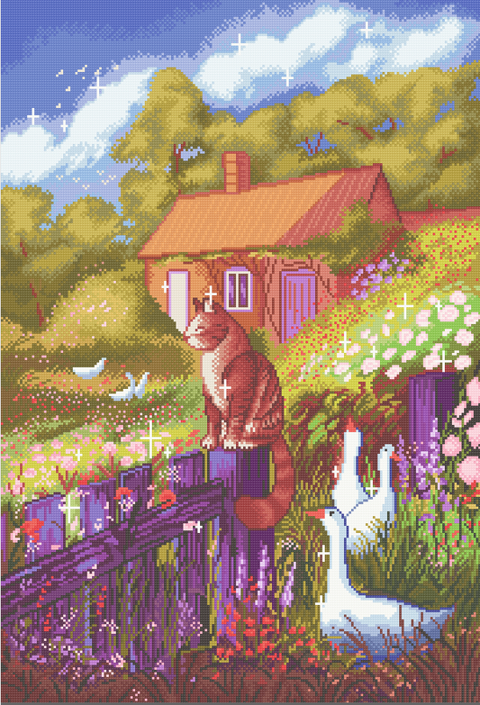 English Cottage | Pixel Charted | Ready To Ship