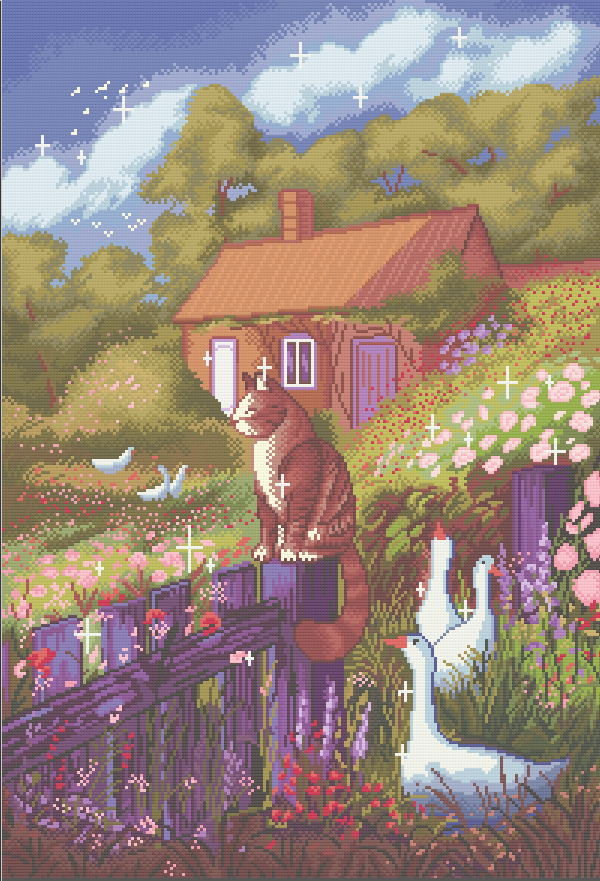 English Cottage | Pixel Charted | Ready To Ship