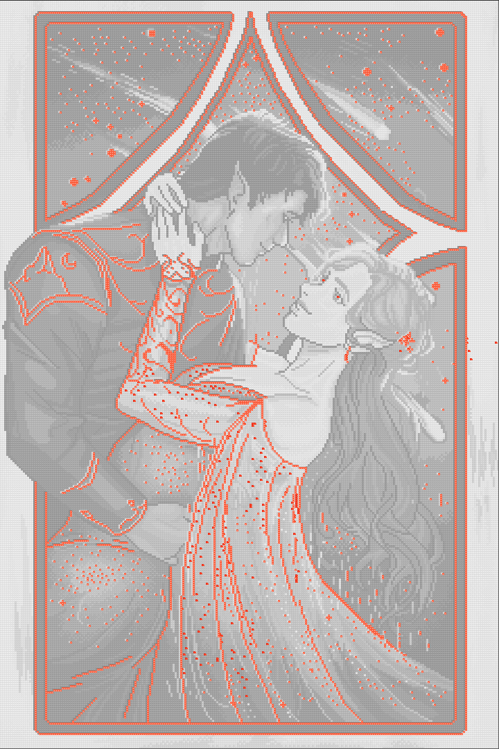 Starlit Lovers | Pixel Charted | Limited Edition | Ready To Ship