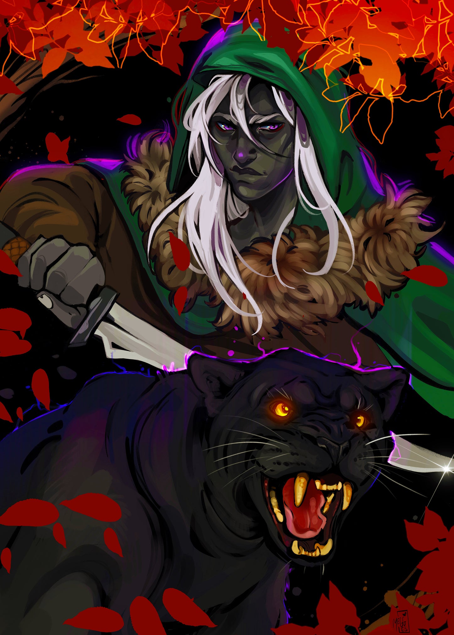 Warrior And His Panther