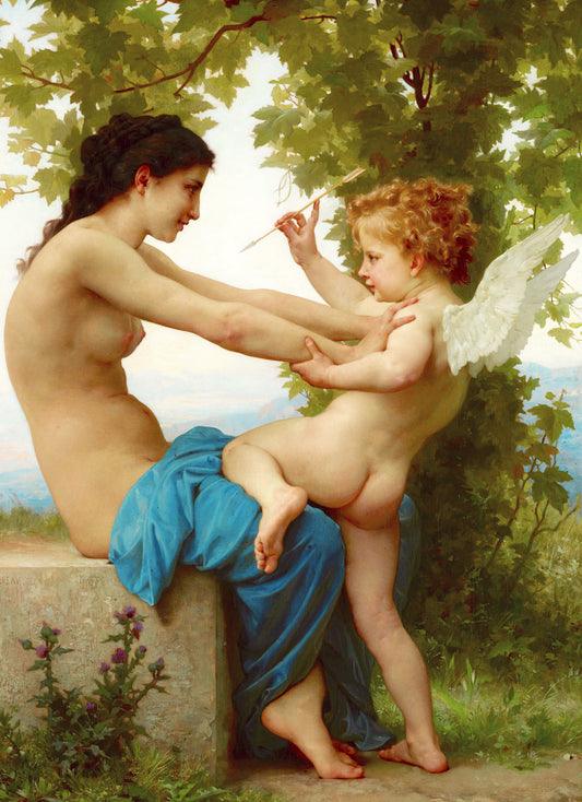 A Young Girl Defending Herself Against Eros | William-Adolphe Bouguereau | JadedGemShop X SingleAndPlacing