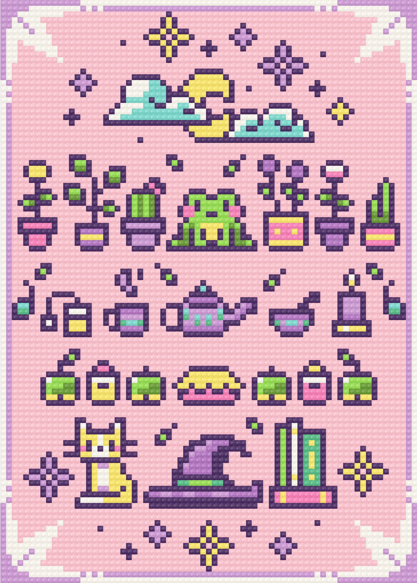 Simple Spells | Pixel Charted | Ready To Ship