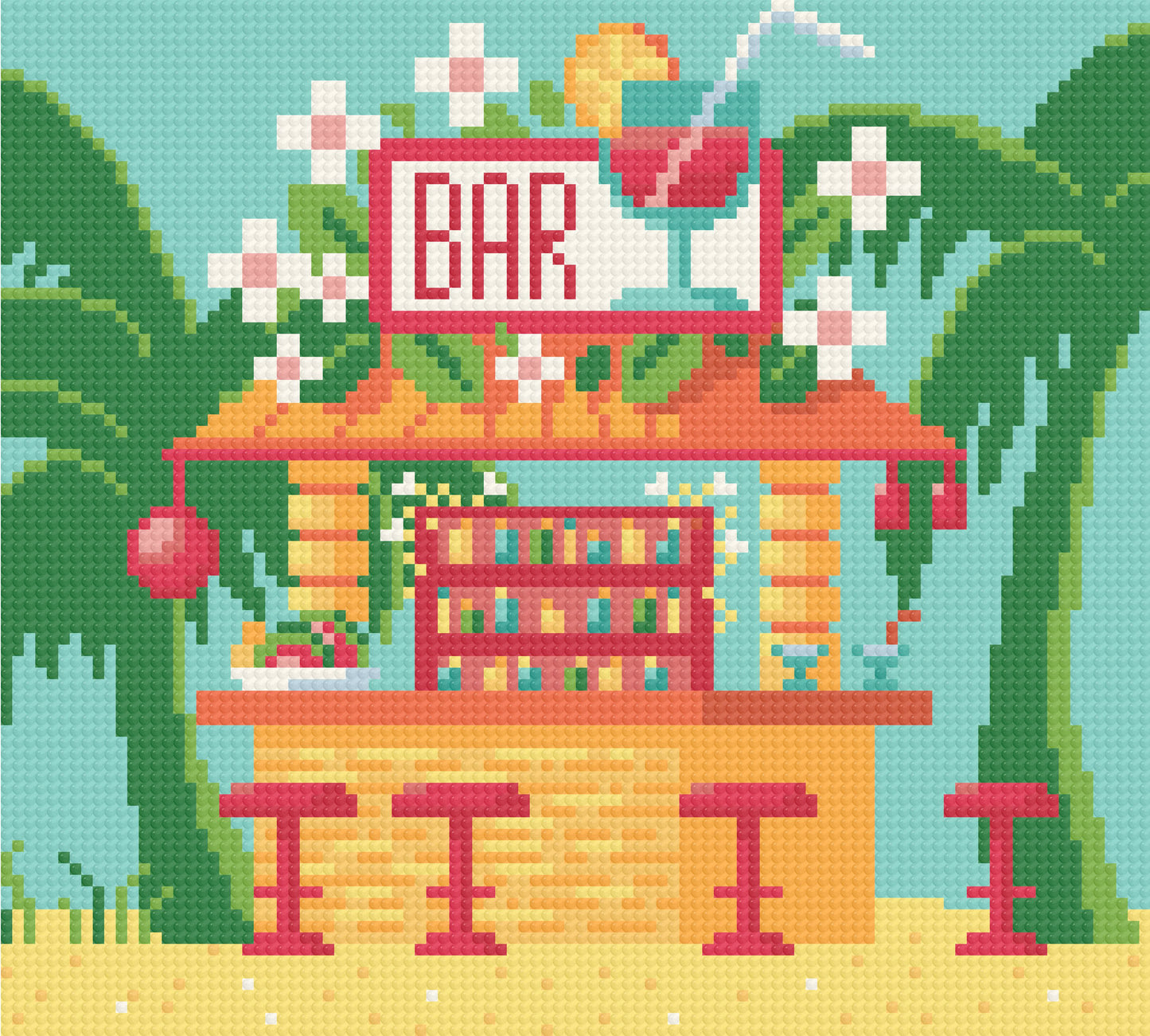 Tiki Bar | Pixel Charted  | Ready To Ship