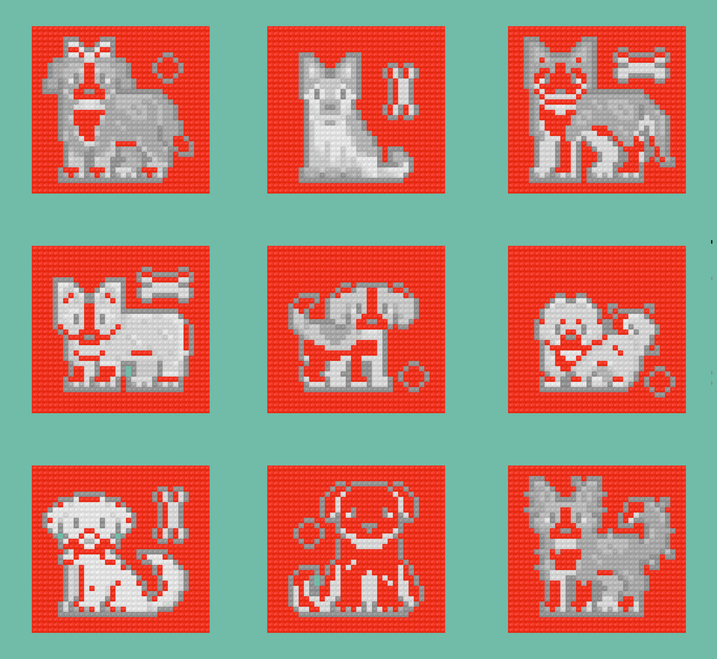 Pixel Pups | Minis | Pixel Charted | Ready To Ship