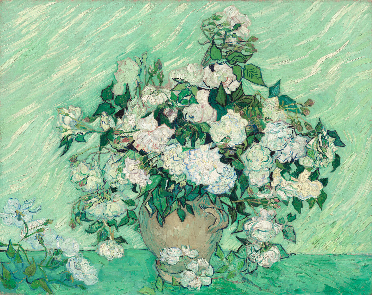 Vase with Pink Roses