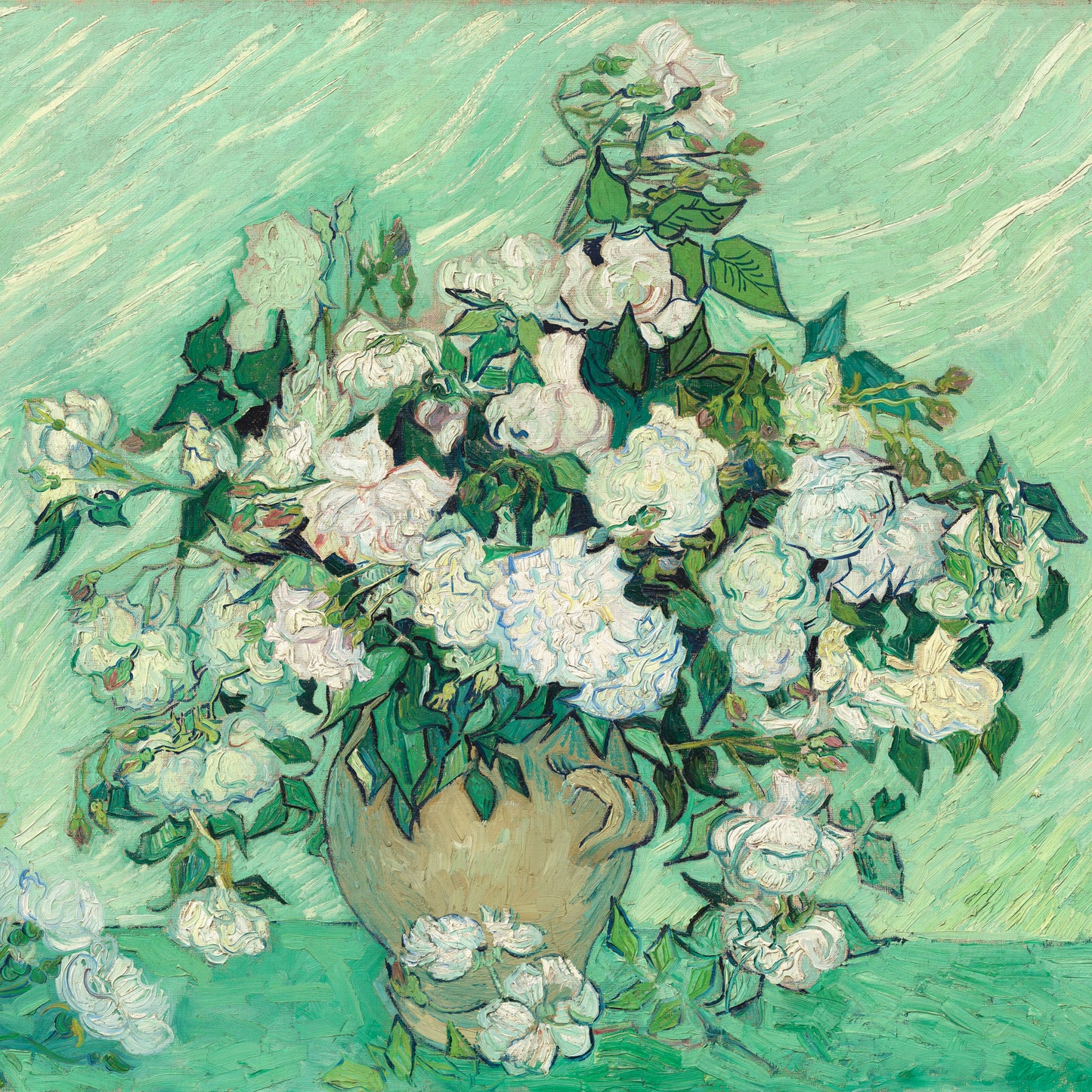 Vase with Pink Roses