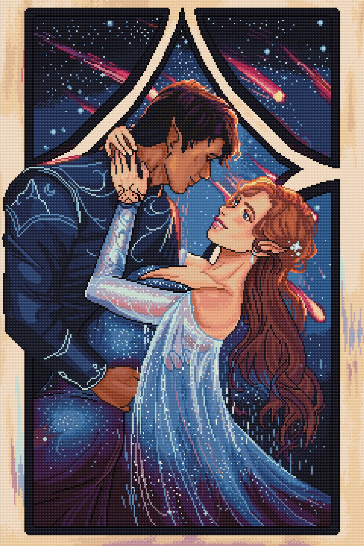 Starlit Lovers | Pixel Charted | Limited Edition | Ready To Ship