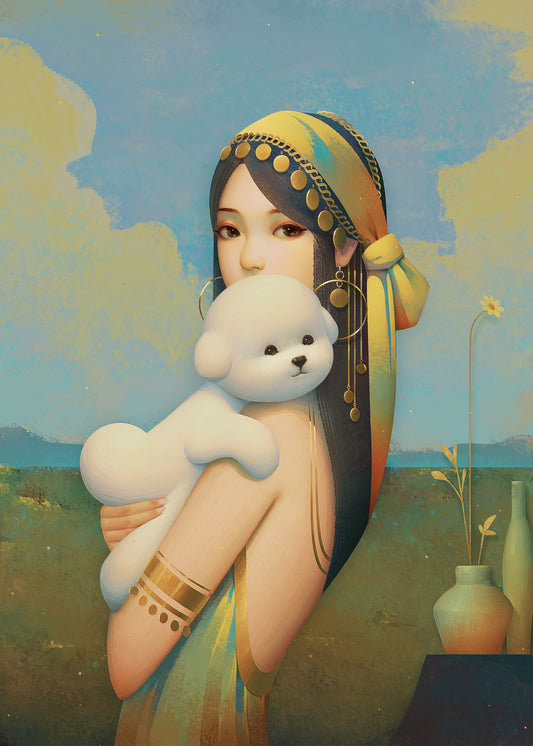 A Girl And Her Poodle
