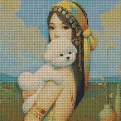 A Girl And Her Poodle