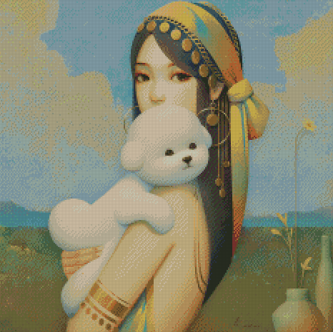 A Girl And Her Poodle