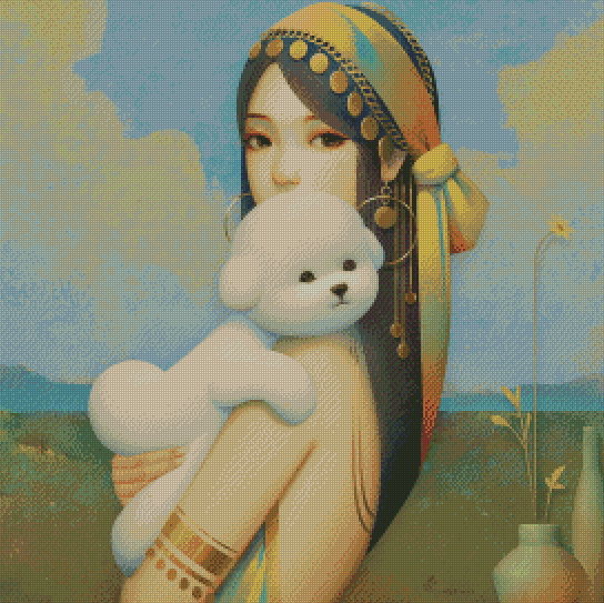 A Girl And Her Poodle